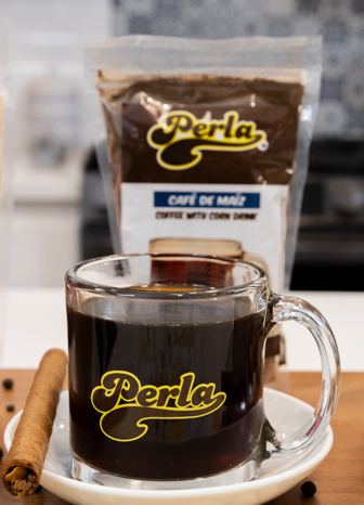 Perla Coffee with Corn Drink Mix (Cafe de Maiz) 12 oz, Single Pouch