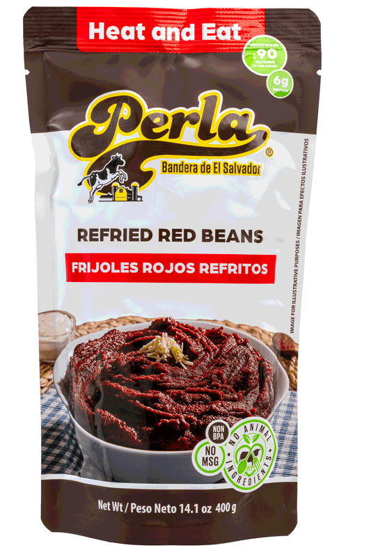 Perla Refried Red Beans (Frijoles Rojos Refritos) 14 oz, Case of 20