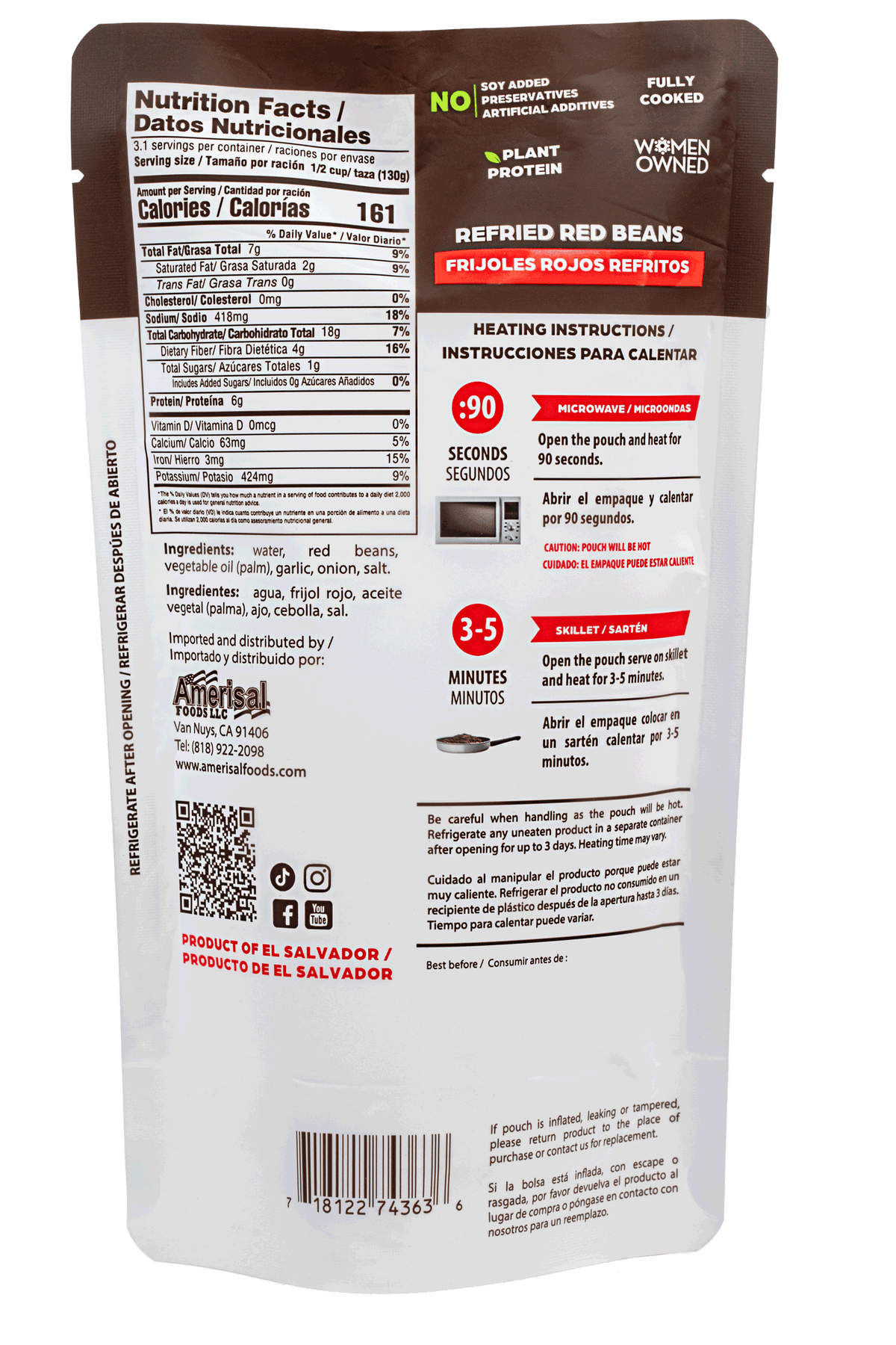 Perla Refried Red Beans – 14.1 oz