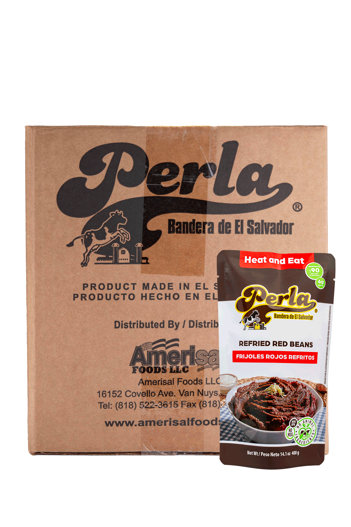 Frijoles ROJOS Refritos (Refried Red Beans) 14 oz, case of 20
