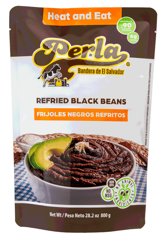 Perla Refried Black Beans (Frijoles Negros Refritos) 28 oz - PACK OF 3