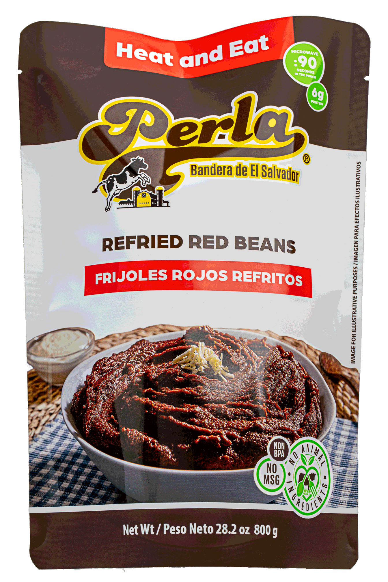 Perla Refried Red Beans (Frijoles Rojos Refritos) 28.2 oz, Single Pouch