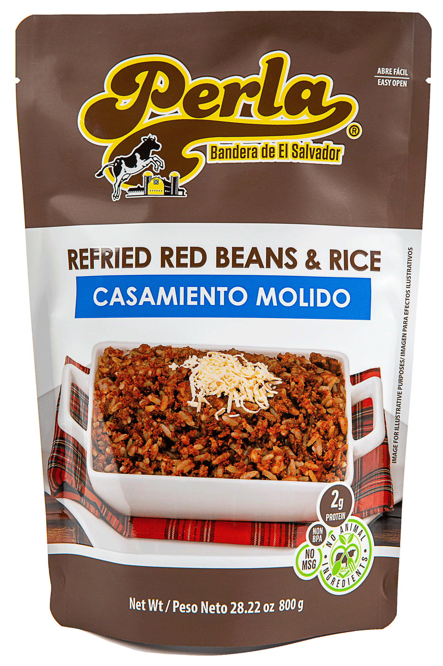 Perla Refried Red Beans & Rice (Casamiento Molido) 28 oz, Case of 12