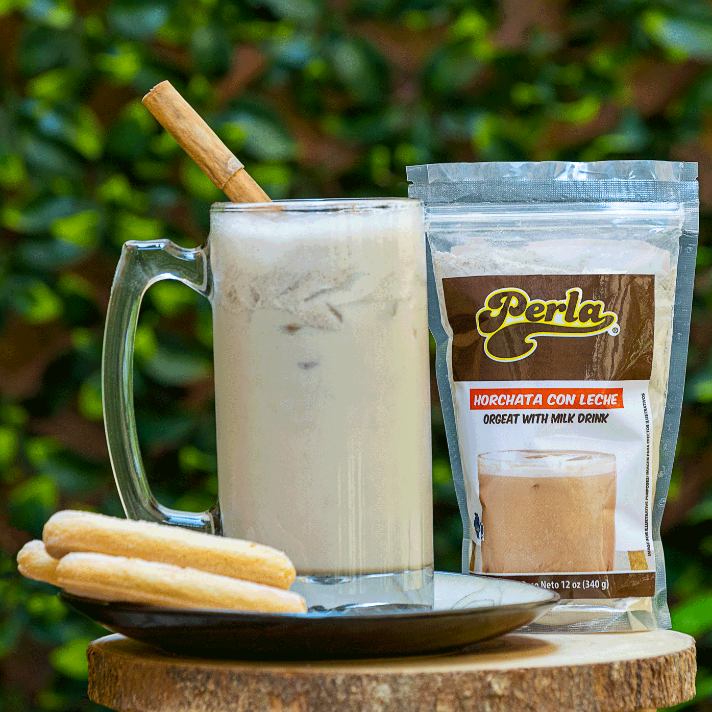 Perla Orgeat with Milk Drink Mix (Horchata con Leche) 12 oz, Single Pouch