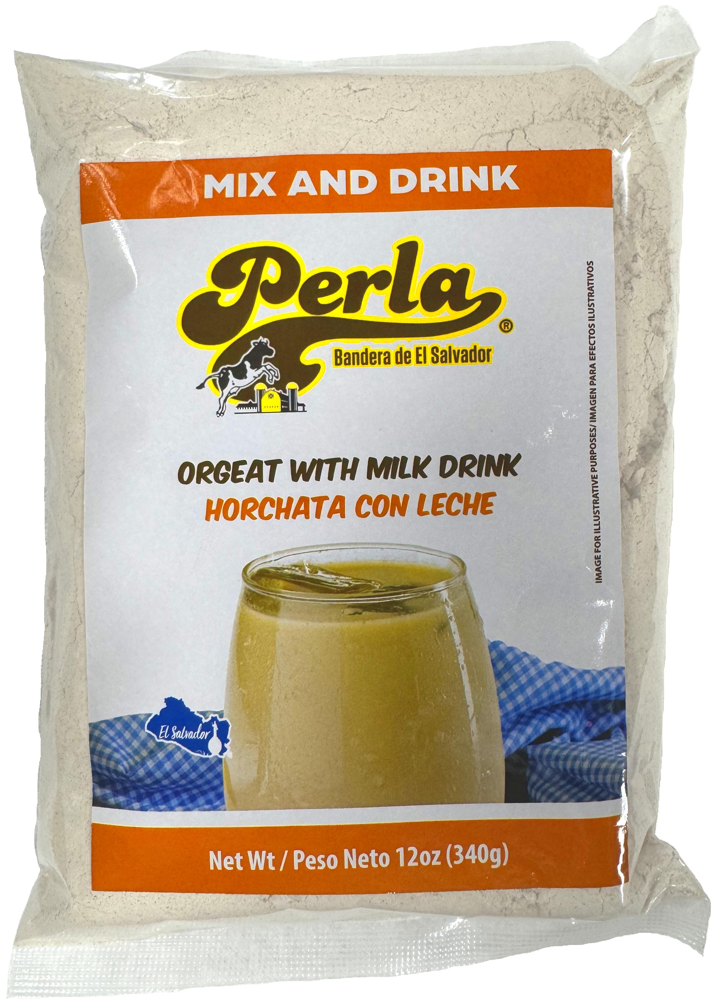 Perla Orgeat with Milk Drink Mix (Horchata con Leche) 12 oz, Single Pouch