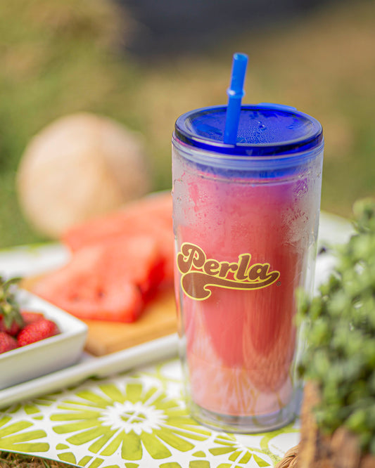 Perla Merch - Water Bottle with Lid & Staw 20 oz