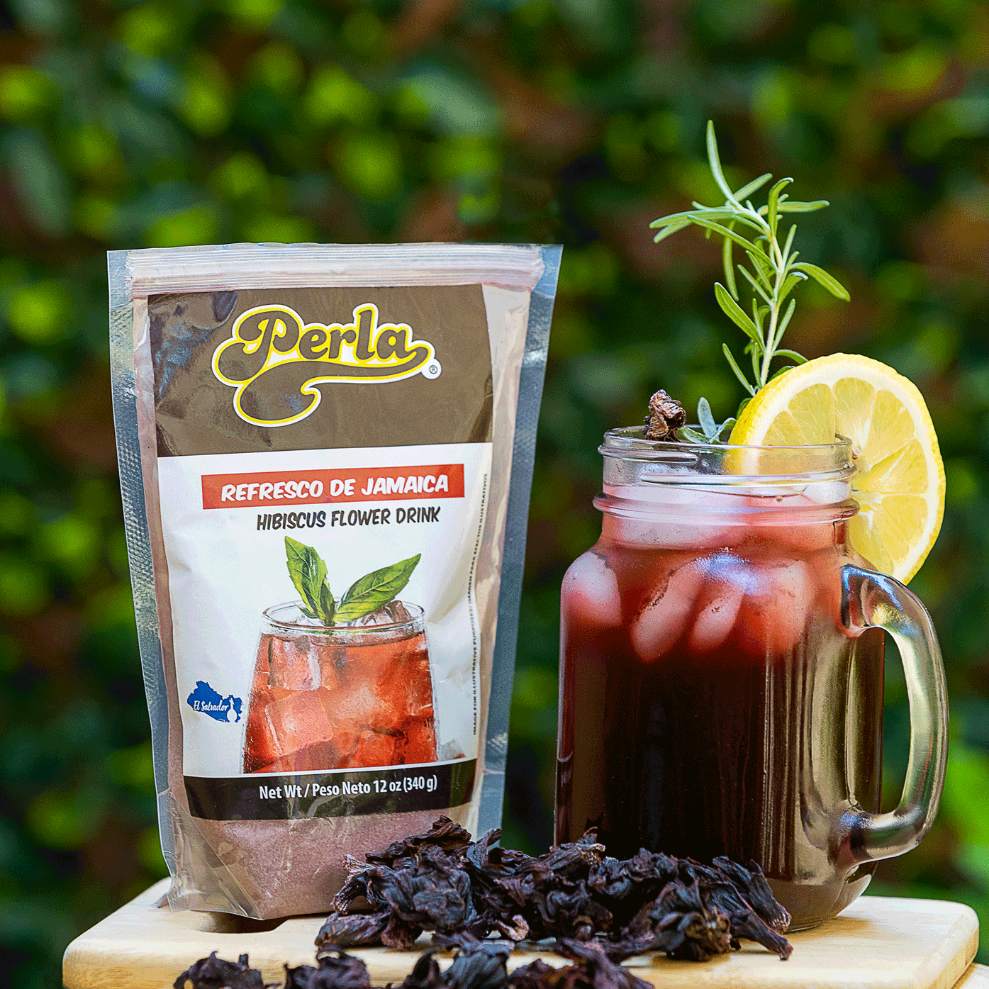 Perla Hibiscus Flower Drink (Refresco de Jamaica) 12 oz, Single Pouch