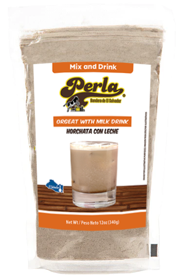 Perla Orgeat with Milk Drink Mix (Horchata con Leche) 12 oz, Case of 20