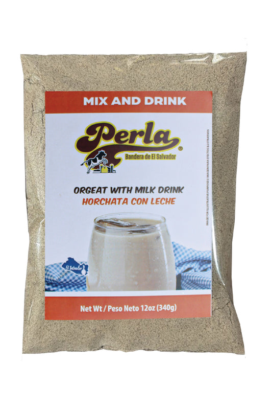 Perla Orgeat with Milk Drink Mix (Horchata con Leche) 12 oz, Case of 20