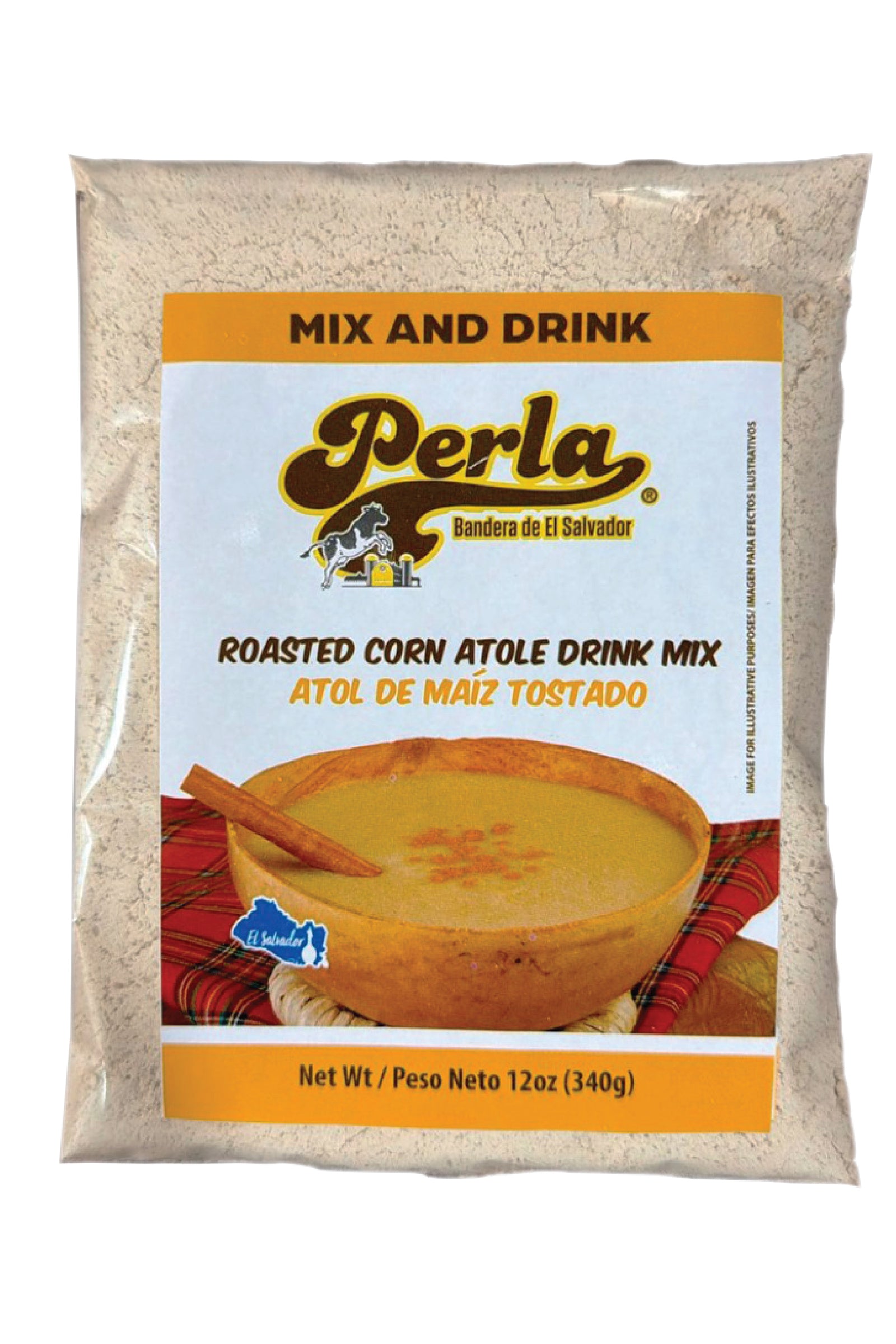 Perla Roasted Corn Drink Mix (Atol de Maiz Tostado) 12 oz, PACK OF 3