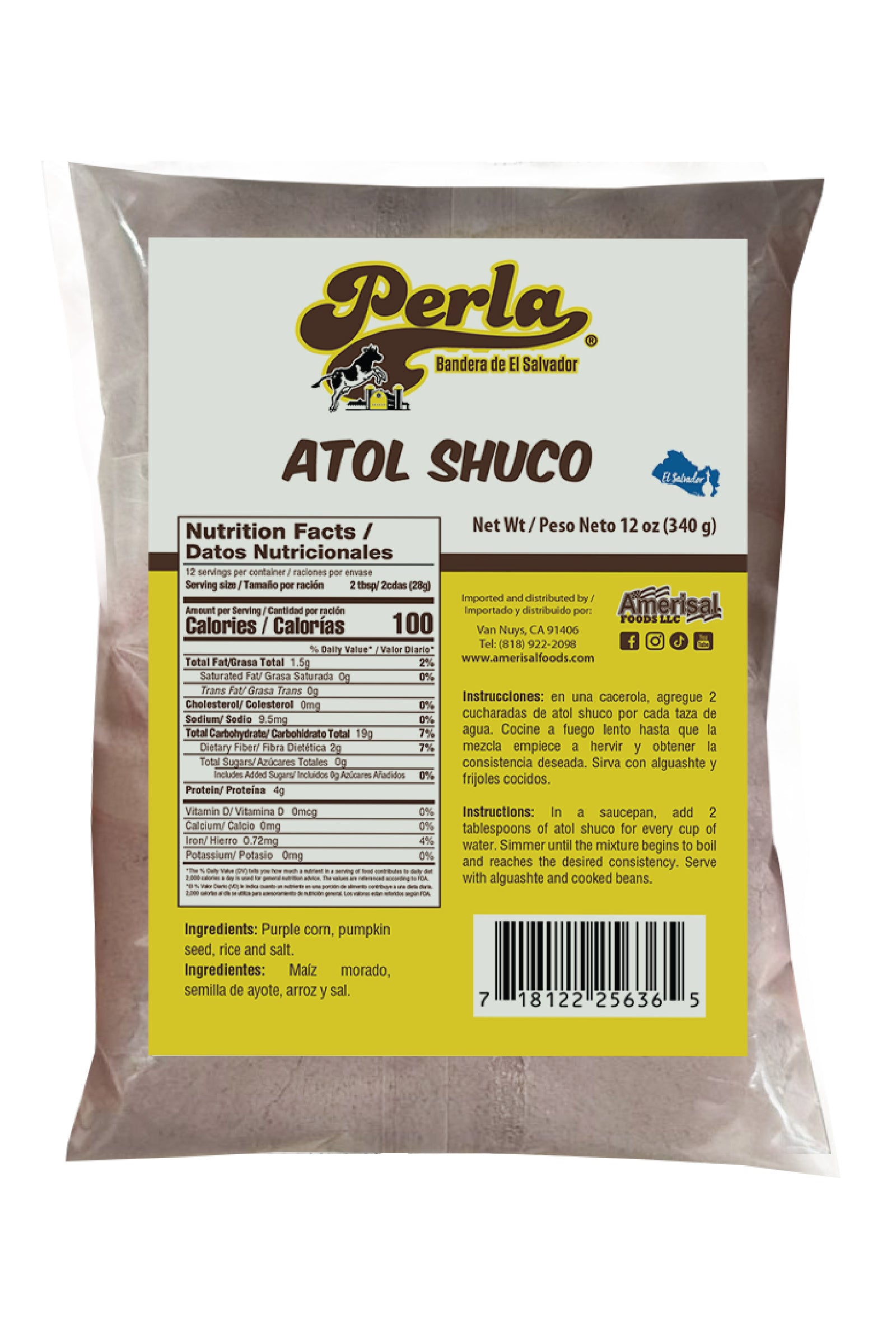 Perla Atol Shuco Drink Mix - 12 oz, Case of 20