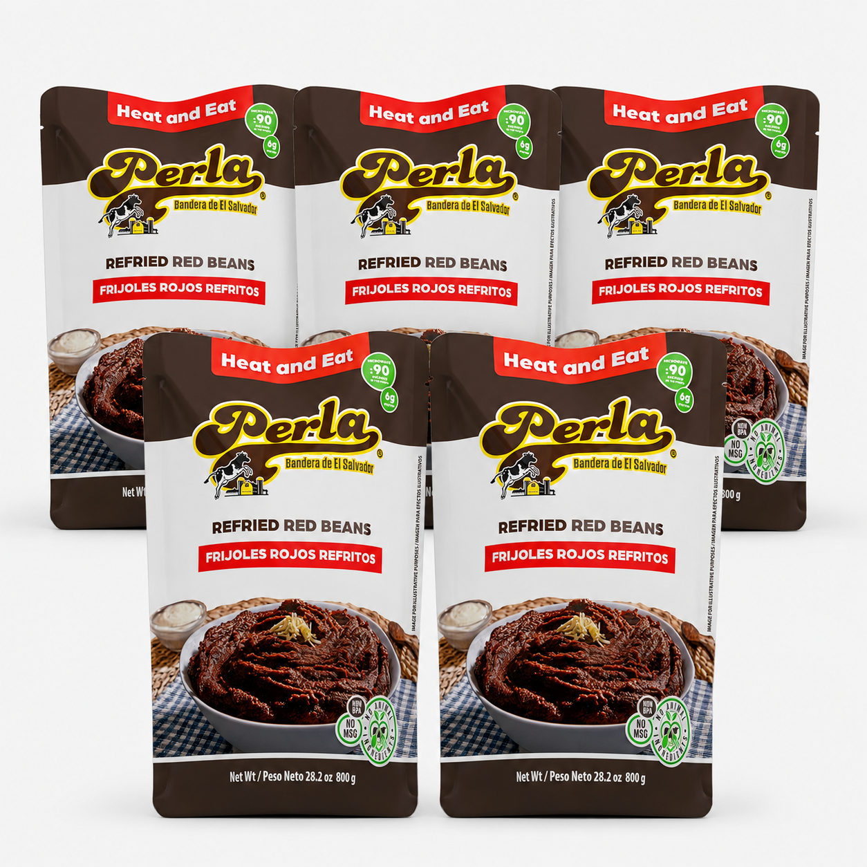 Perla Refried Red Beans (Frijoles Rojos Refritos) 28 oz - PACK OF 5