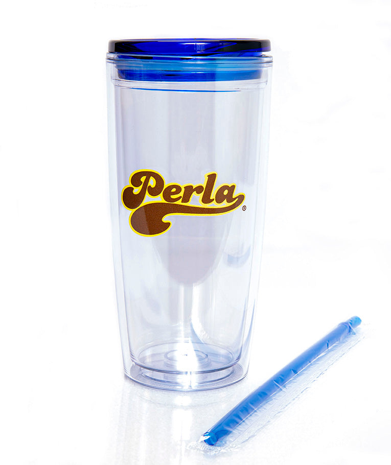 Perla Merch - Water Bottle with Lid & Staw 20 oz