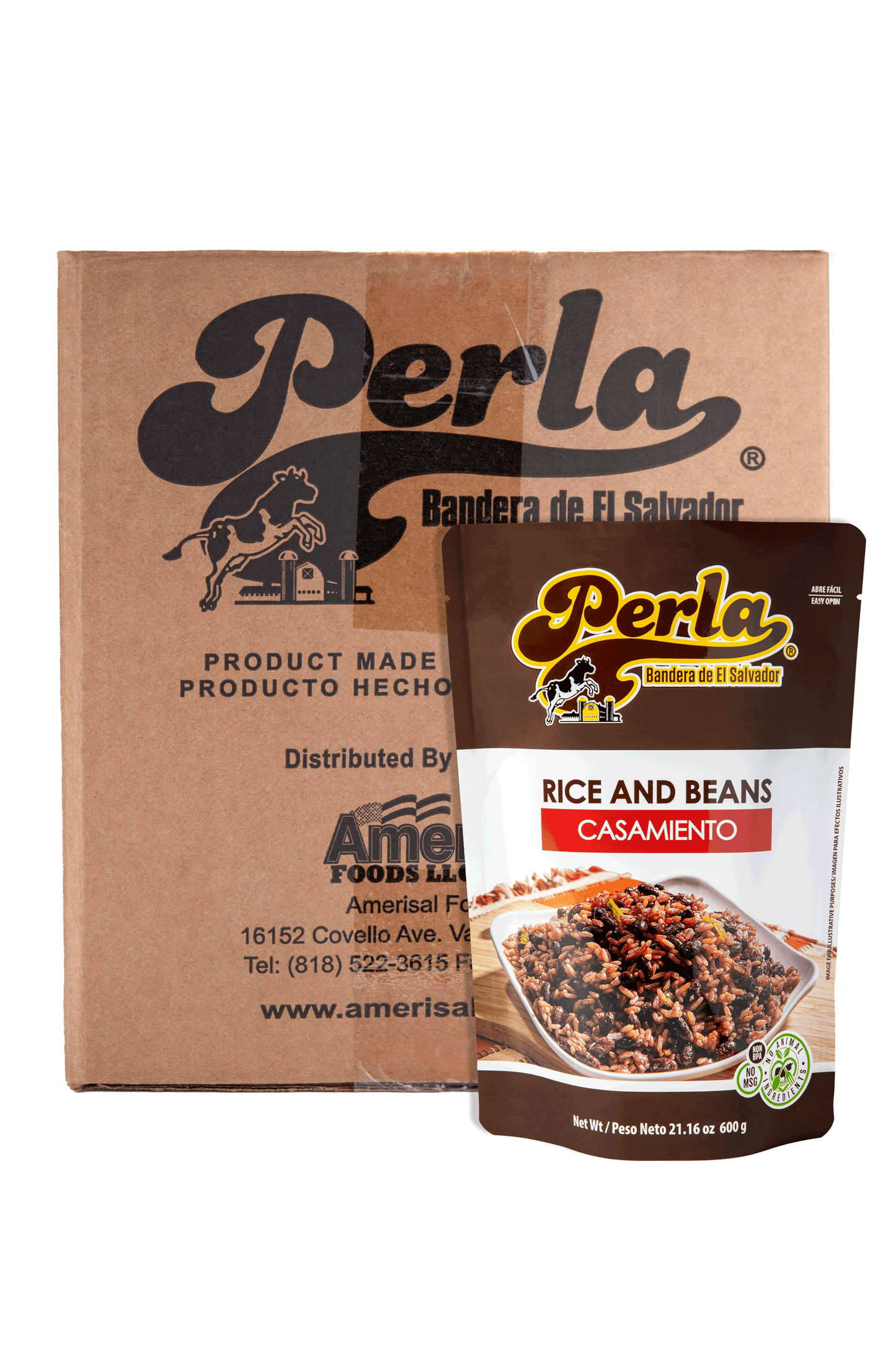 Perla Salvadoran Casamiento (Salvadoran Rice & Beans) Case of 12 (21.16 oz each)