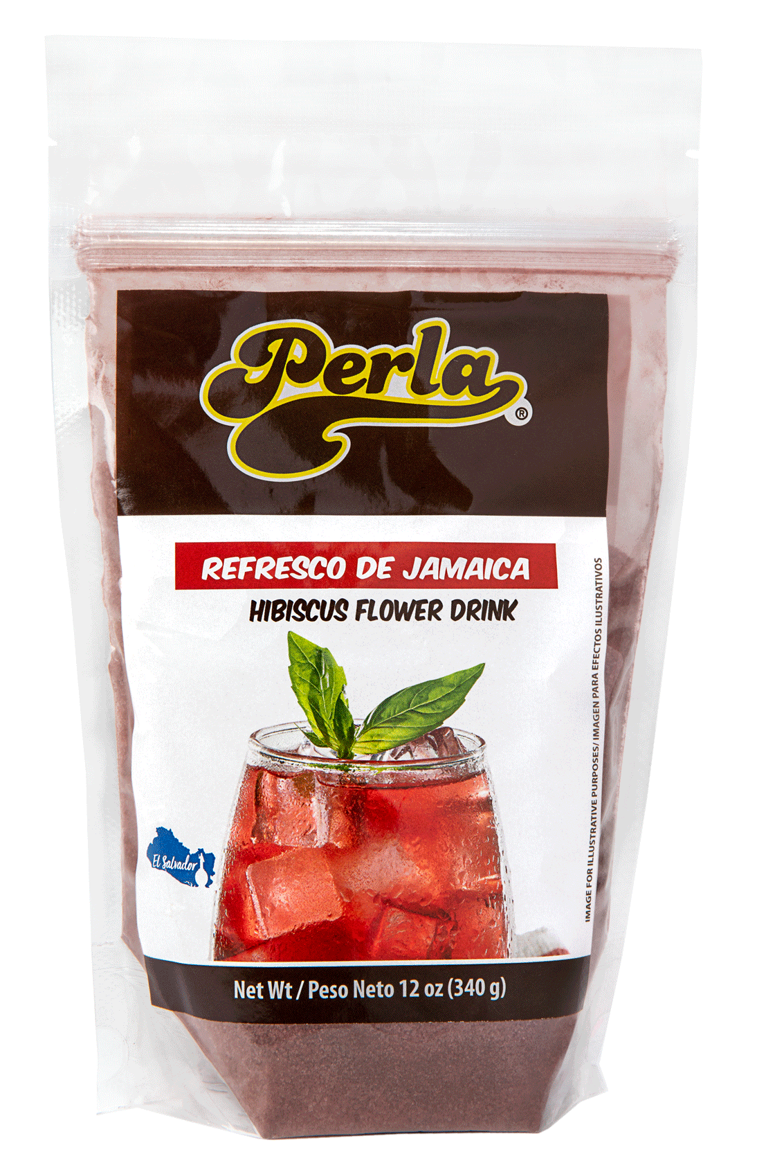 Perla Hibiscus Flower Drink (Refresco de Jamaica) 12 oz, Single Pouch