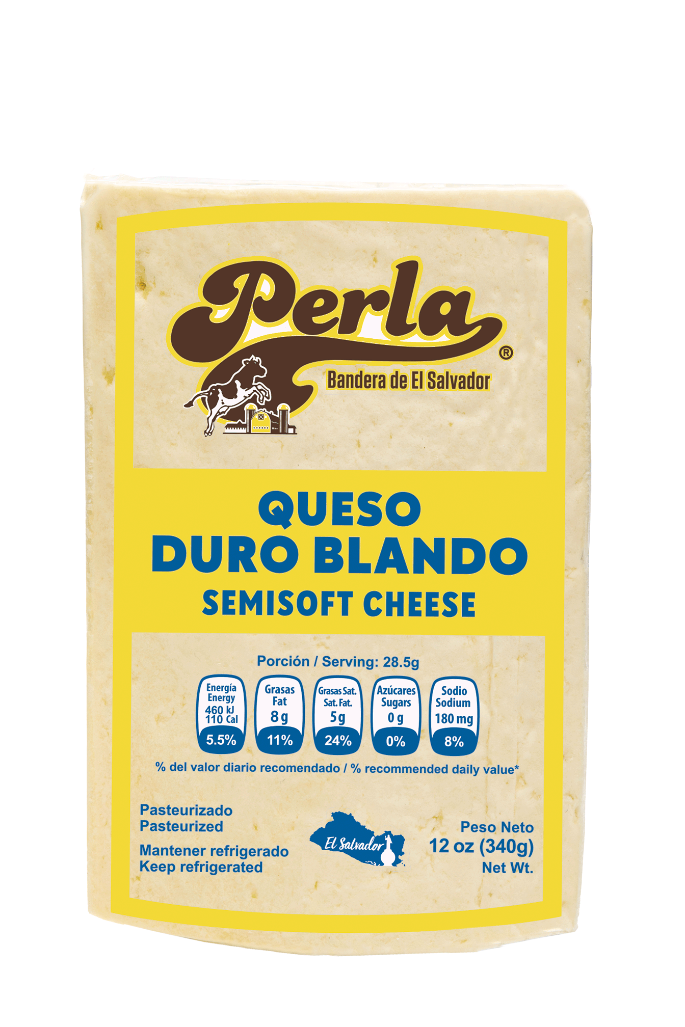 Perla Queso Duro Blando (Semi Soft Cheese) 12 oz