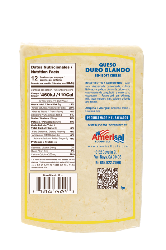 Perla Queso Duro Blando (Semi Soft Cheese) 12 oz