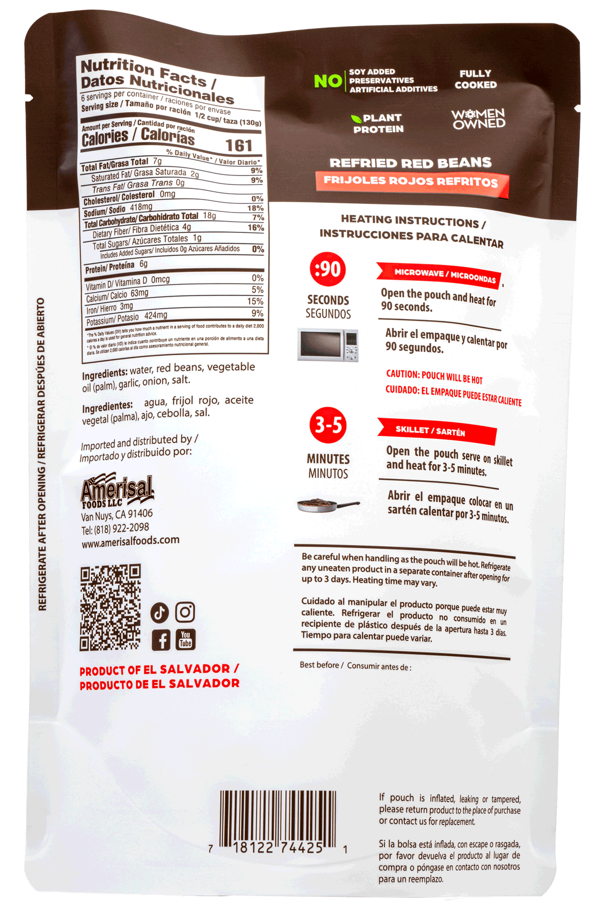 Perla Refried Red Beans – 28.2 oz