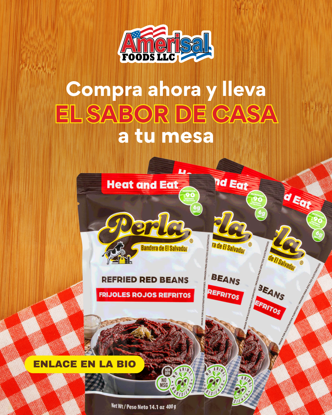 Perla Refried Red Beans (Frijoles Rojos Refritos) 14 oz, Single Pouch