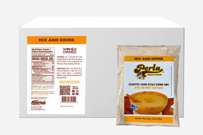 Perla Roasted Corn Drink Mix (Atol de Maiz Tostado) 12 oz, Case of 20