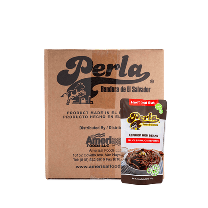 Perla Refried Red Beans (Frijoles Rojos Refritos) 14 oz, Case of 20