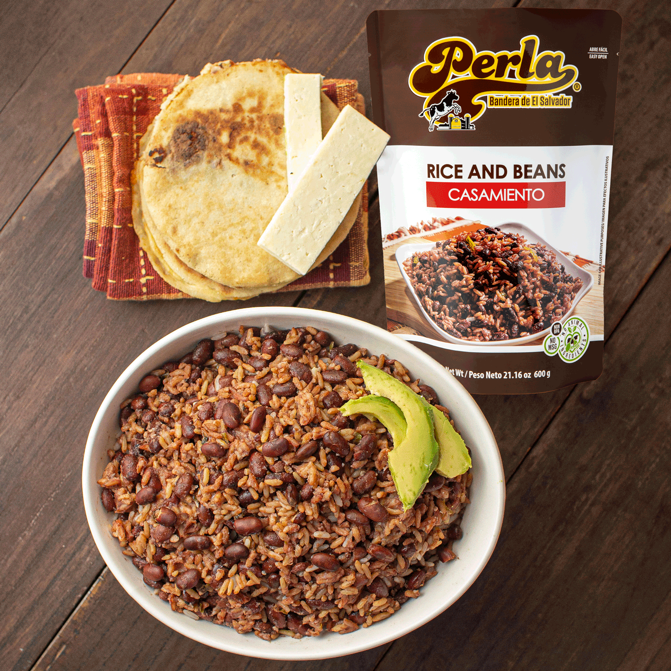 Perla Rice and Beans Mix (Casamiento Salvadoreño) 21 oz, Case of 12