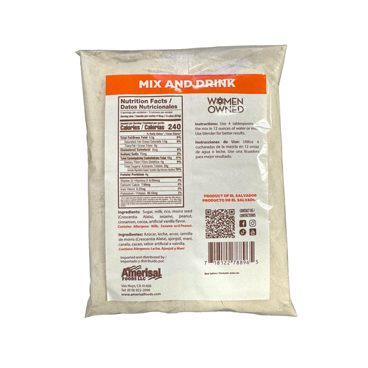 Perla Orgeat with Milk Drink Mix (Horchata con Leche) 12 oz, Single Pouch