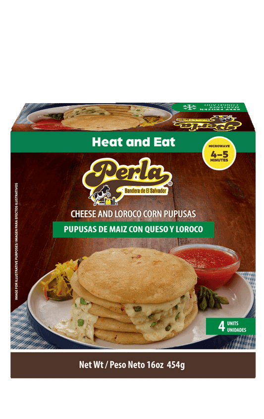 Perla Pupusas de Maiz con Queso y Loroco (Cheese and Loroco Corn Pupusas) 16 oz