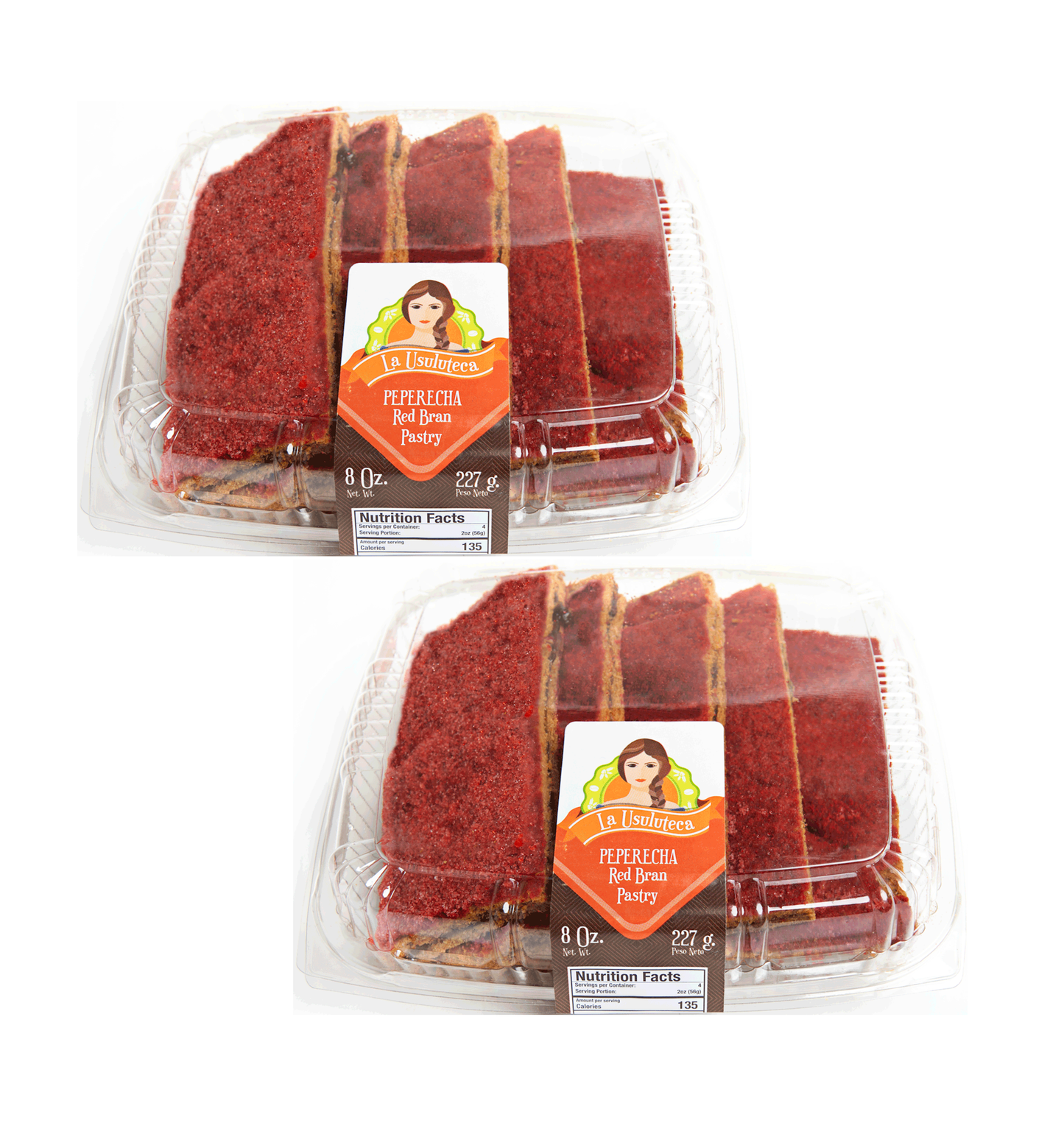 La Usuluteca Bakery - Peperecha (Red Bran Pastry) 8 oz - PACK OF 2