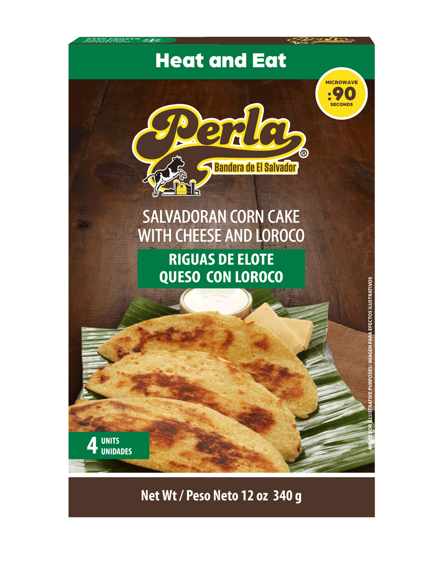 Perla Salvadoran Corn Cake with Cheese and Loroco (Riguas de Elote con Loroco y Queso) 12 oz