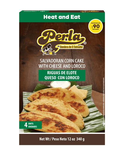 Perla Salvadoran Corn Cake with Cheese and Loroco (Riguas de Elote con Loroco y Queso) 12 oz