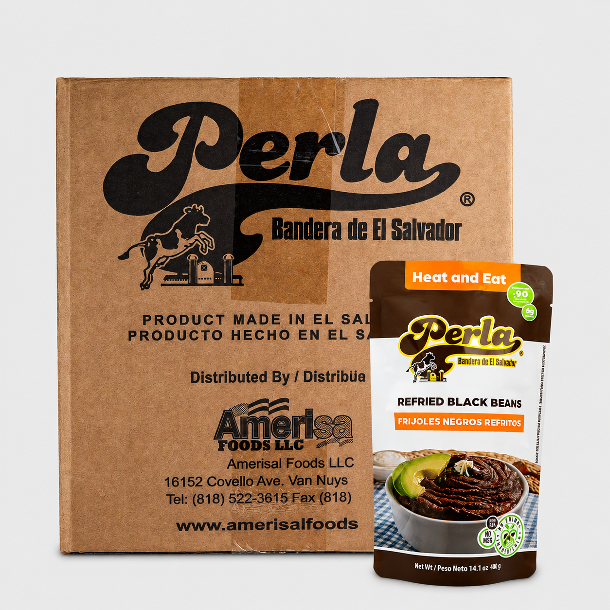 Perla Refried Black Beans – 14.1 oz