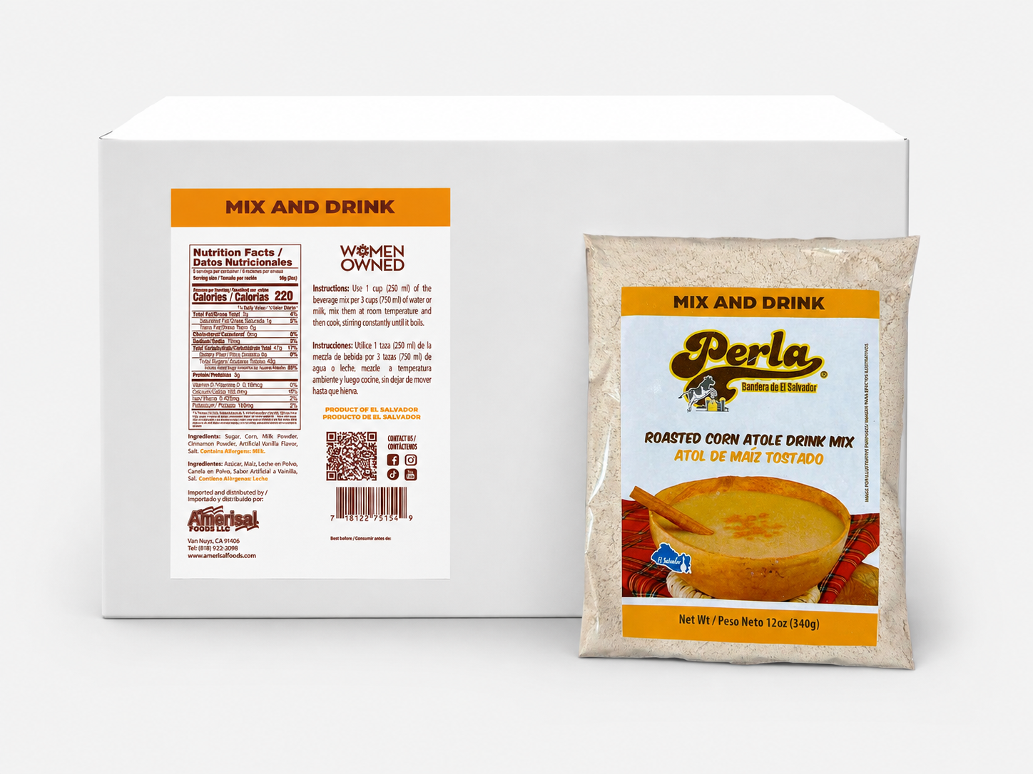 Perla Roasted Corn Atole Drink Mix – 12 oz