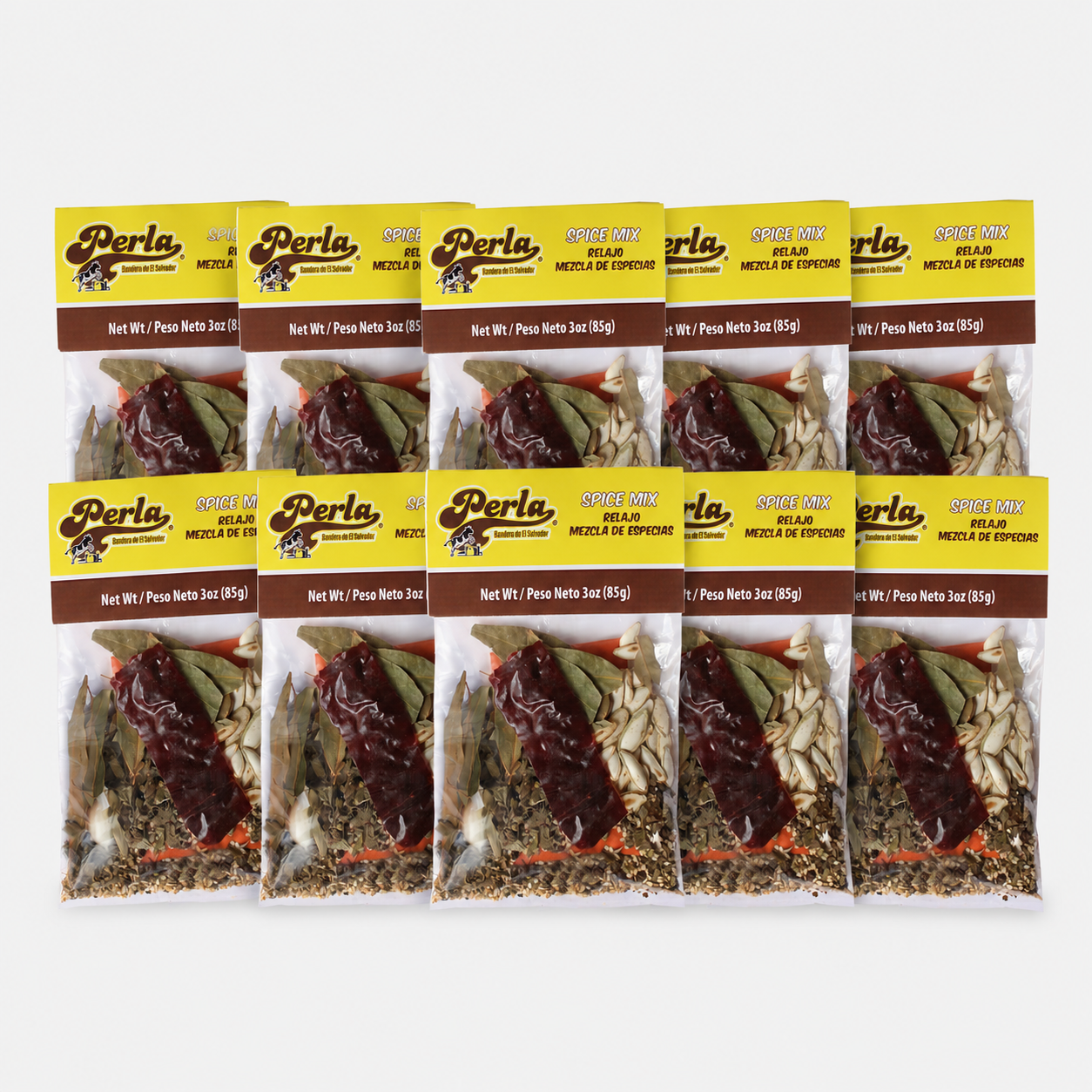 Perla Relajo Spice Mix (Relajo Mezcla de Especias) 3 oz, Pack of 10