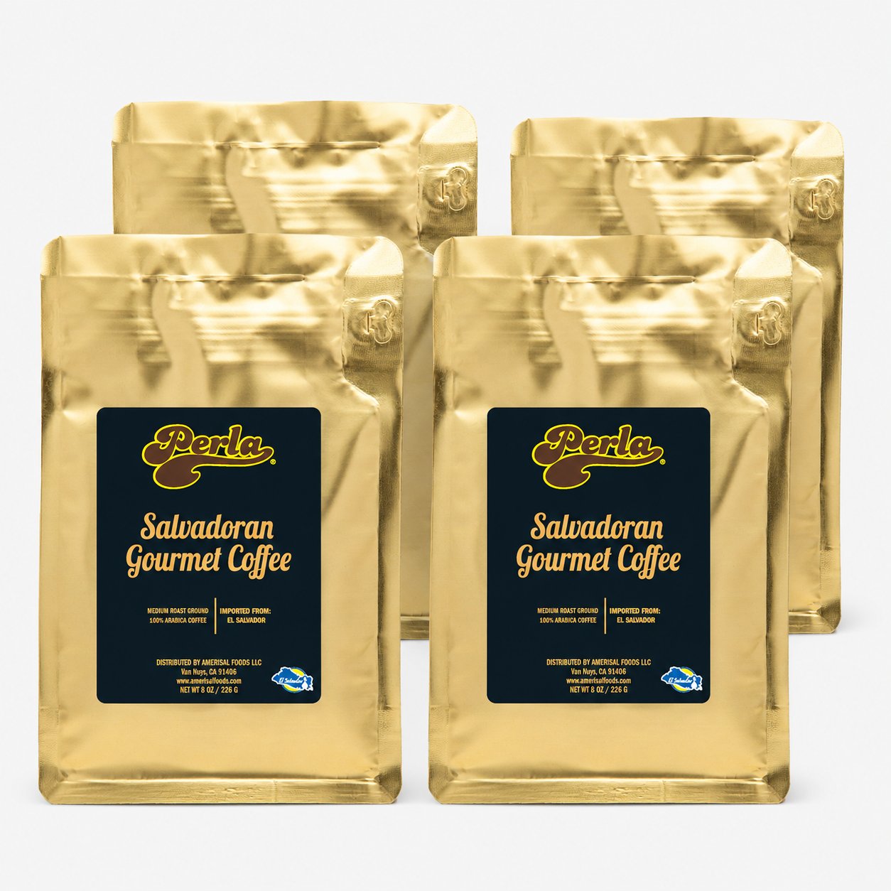 Perla Salvadoran Gourmet Coffee - 8 oz, PACK of 4