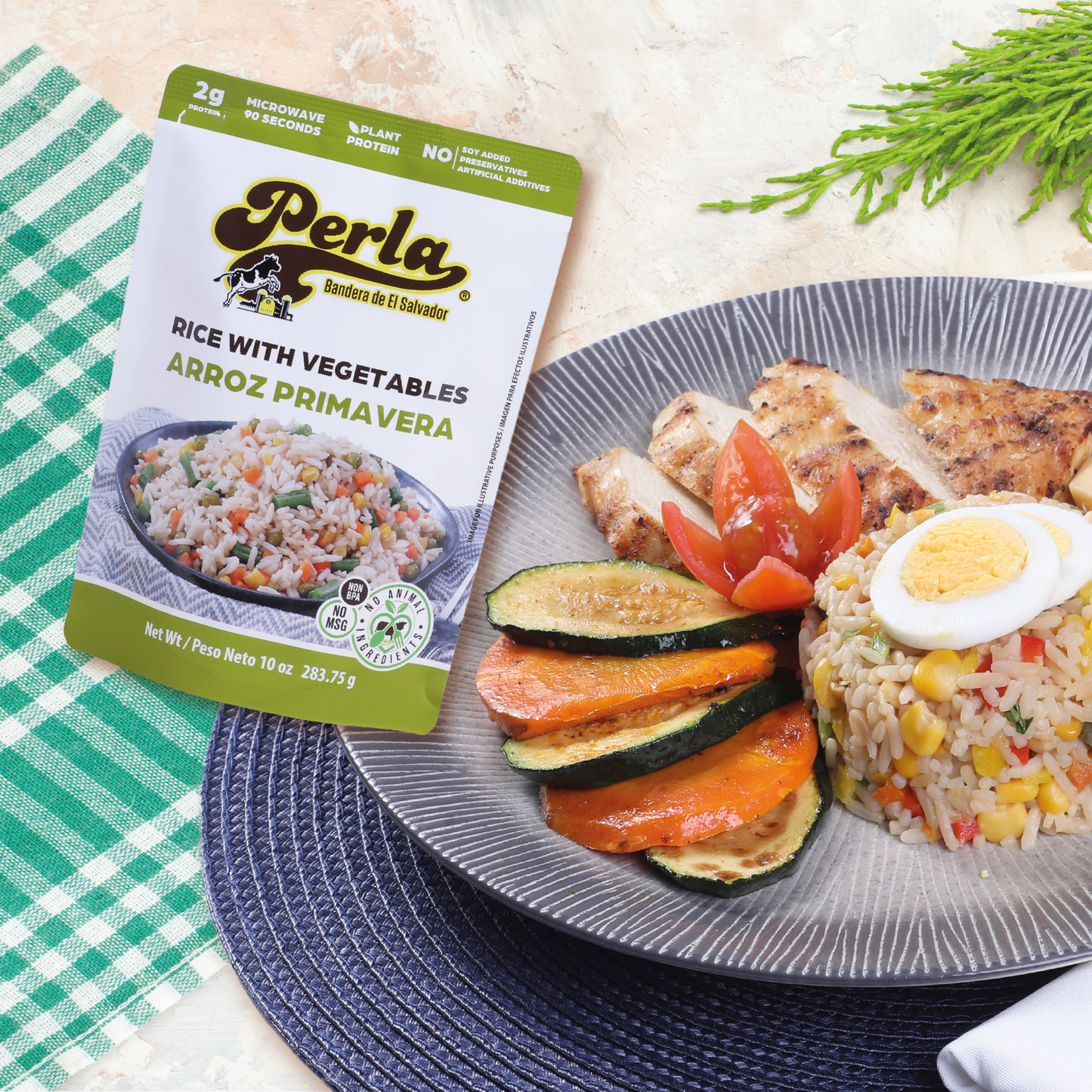Perla Rice and Vegetable (Arroz Primavera) 10 oz, Single Pouch