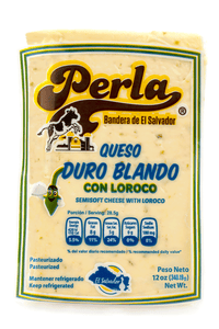 Perla Queso Duro Blando con Loroco (Hard Soft Cheese with Loroco) 12 oz