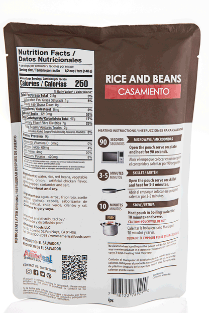 Perla Rice and Beans Mix Style  (Casamiento Salvadoreño) Single Pouch, 21.16 oz