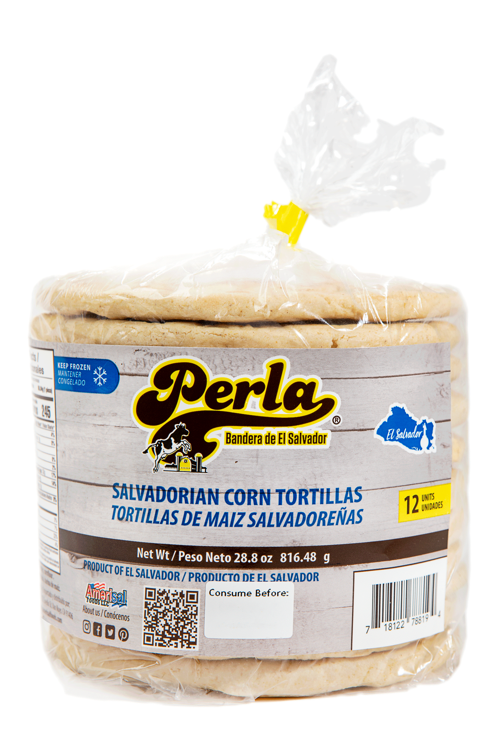 Perla Tortillas de Maiz Salvadoreñas (Salvadoran Corn Tortillas) 28.8 oz