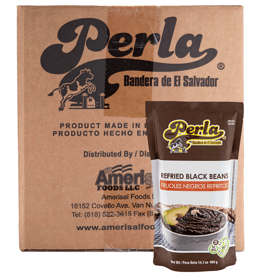 Perla Refried Black Beans - Case of 20 (14 oz each)