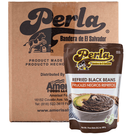 Perla Salvadoran Refried Black Beans  Case of 12  (28 oz each)