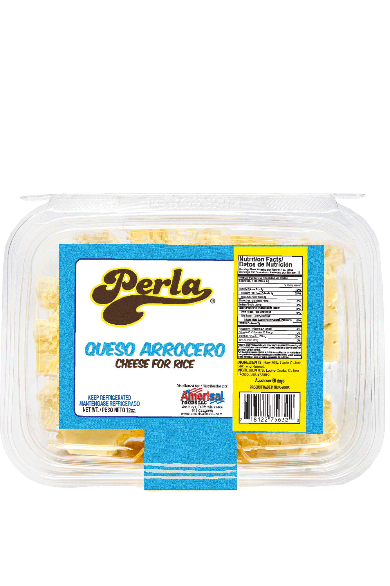 Perla Queso Arrrocero (Crumbled Cheese for Rice) 12 oz