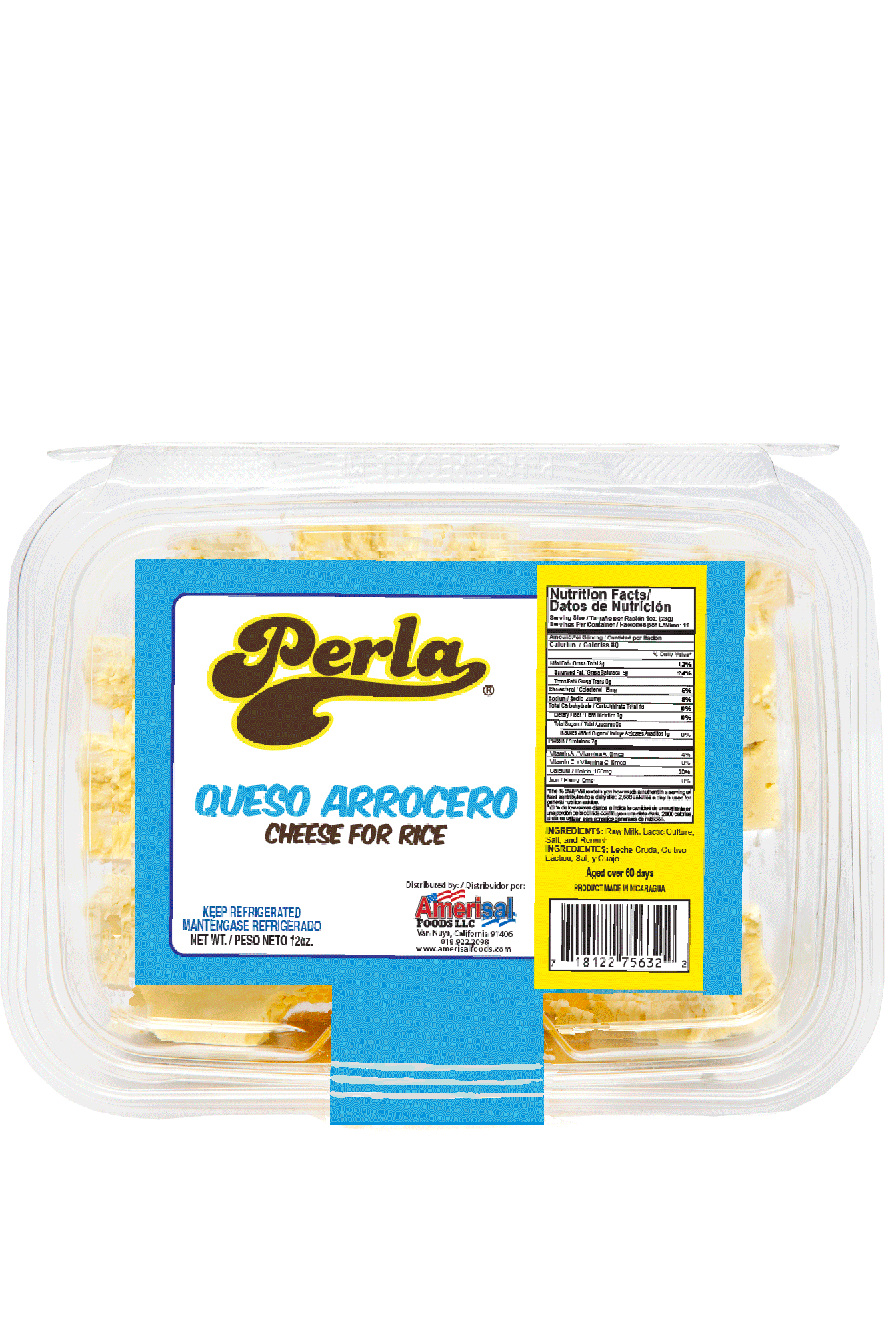 Perla Queso Arrrocero (Crumbled Cheese for Rice) 12 ozn