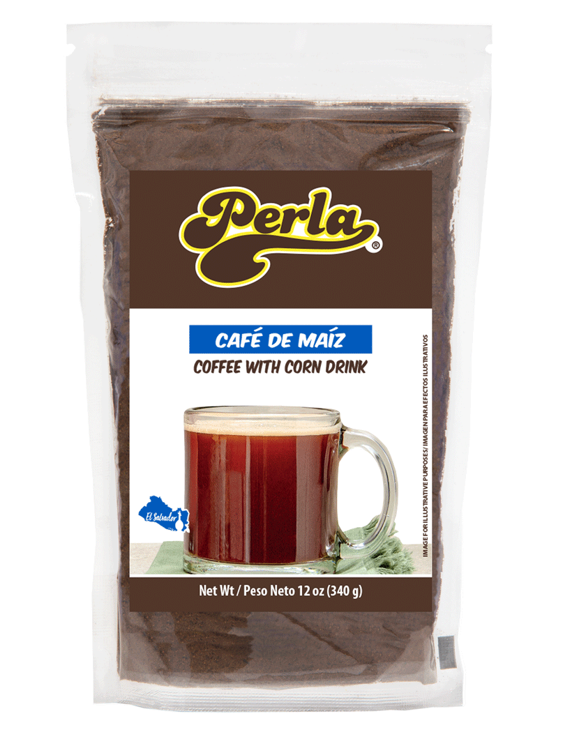 Perla Coffee with Corn Drink Mix (Cafe de Maiz) 12 oz, Case of 20