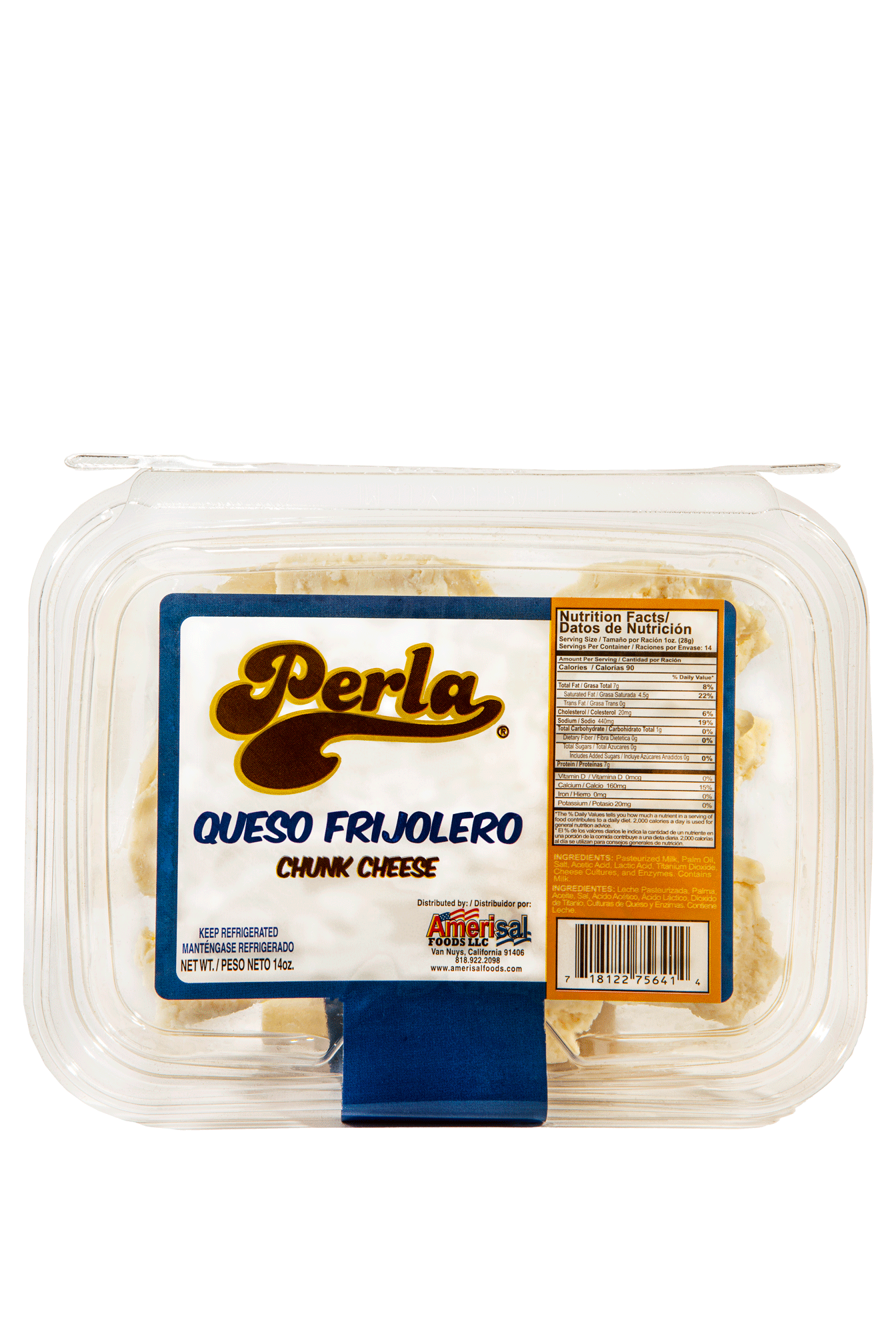 Perla Queso Frijolero (Chunk Cheese) 14 oz