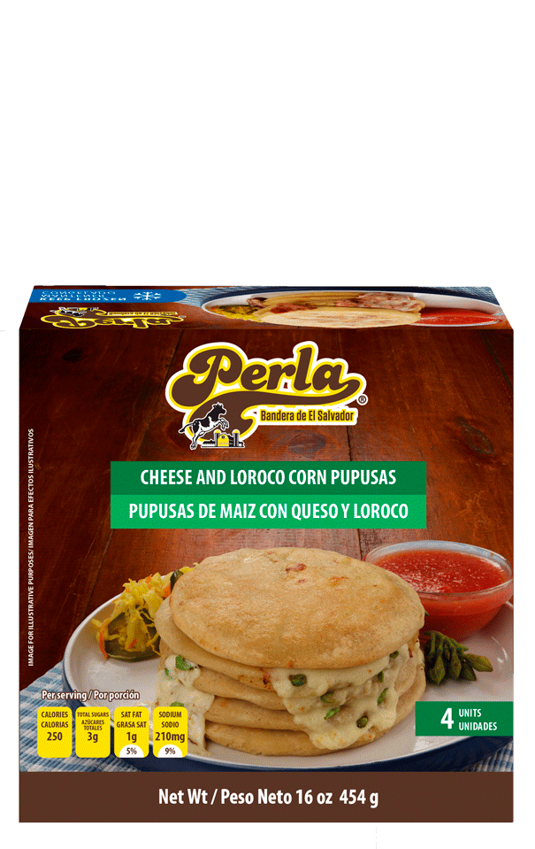 Perla Pupusas de Maiz con Queso y Loroco (Cheese and Loroco Corn Pupusas) 16 oz