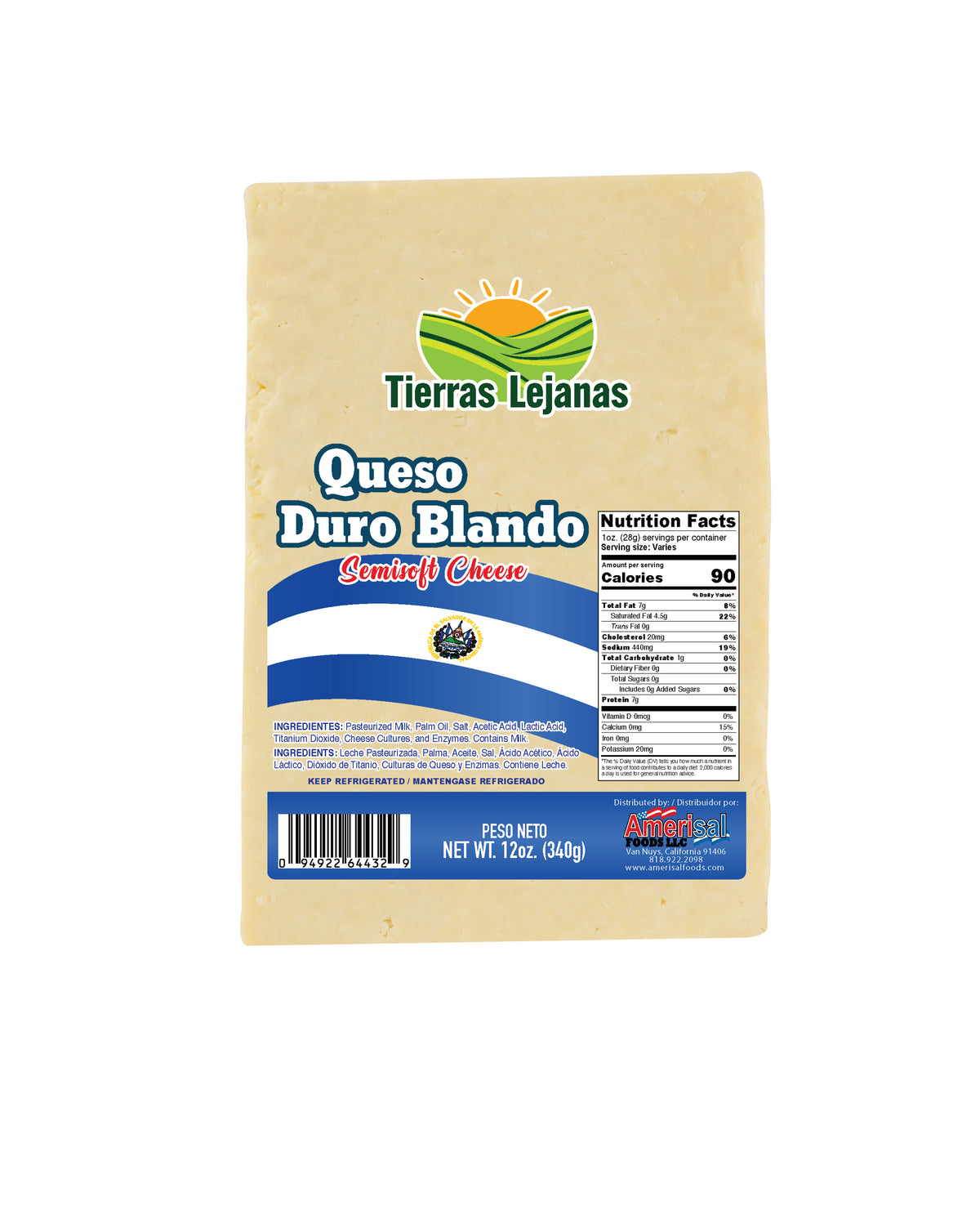 Tierra Lejanas Queso Duro Blando (Semisoft Cheese) 12oz